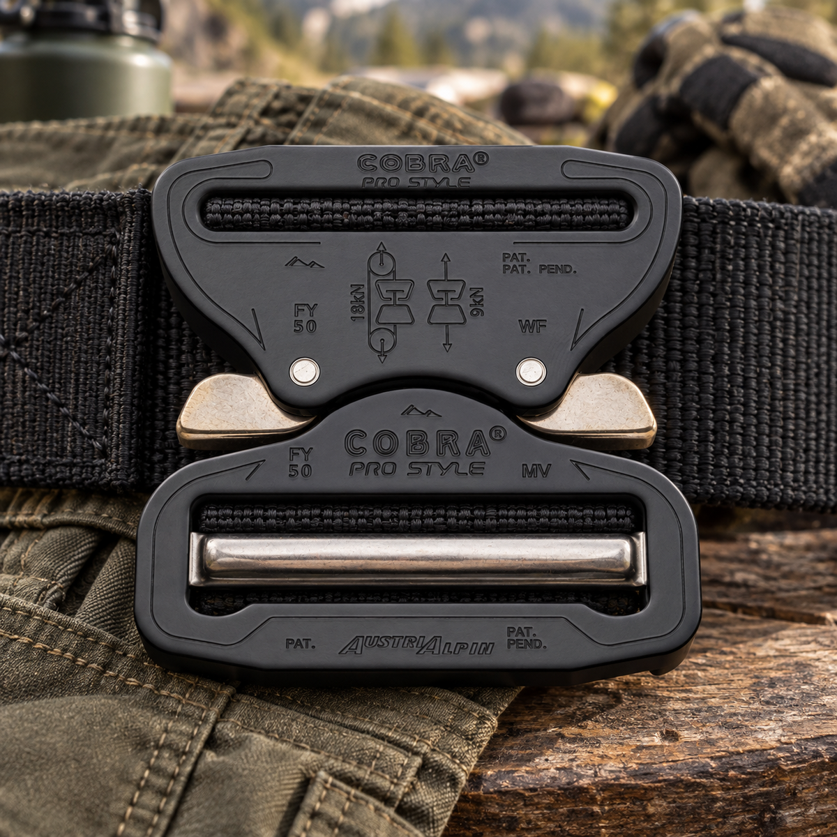 AustriAlpin Cobra Pro Style Cintura con fibbia da 50 mm XL Linguette di rilascio del grilletto Nere