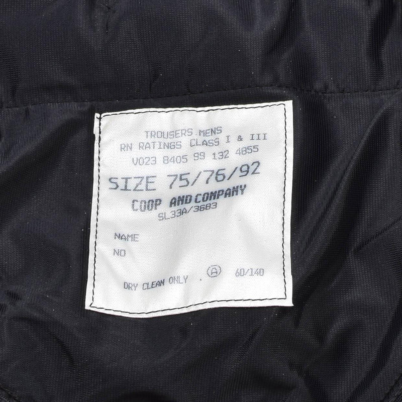 Original British Army Royale Navy Classe 1 pantaloni vestiti pantaloni formali neri nuovi