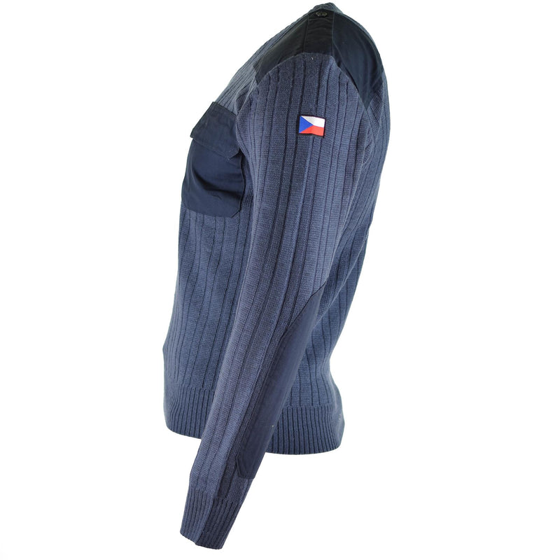 Sigerbello di maglione dell'esercito ceco originale M97 Blue Wool V-Neck Filite Orplus Nuovo