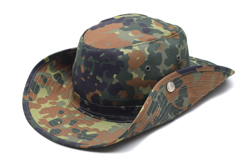 MFH Brand Bush Bush Style Hat Flecktarn Bucket Panama Jungle Summer Cap Nuovo