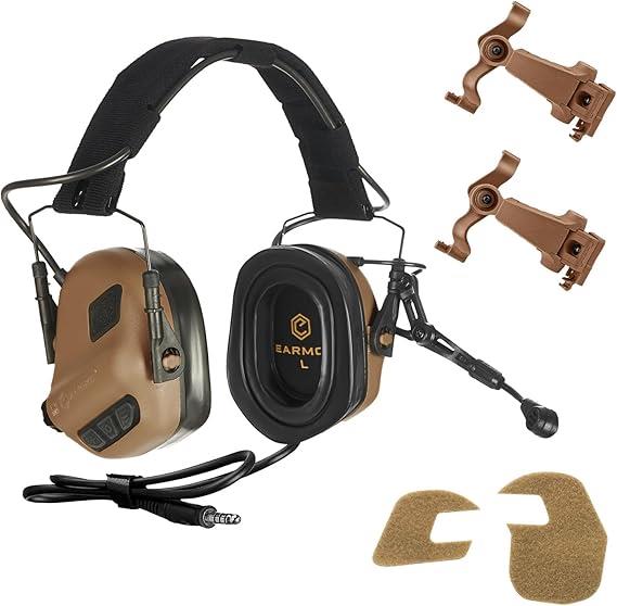EARMOR M32X PLUS Protezione acustica elettronica Adattatori per binari ARC Coyote Brown