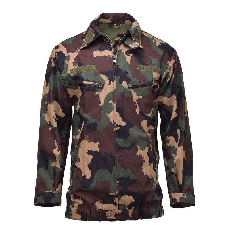 Giacca da campo militare ungherese originale M1990 camicie di boschi a quattro colori nuove