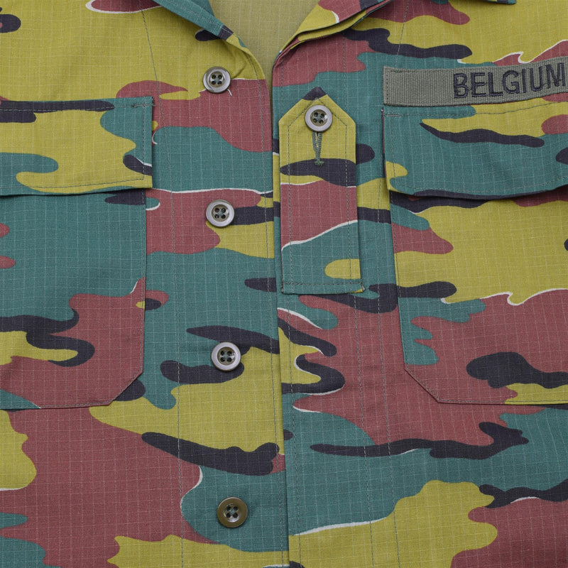 Camicie da combattimento da campo dell'esercito belga originale Ripstop Bdu Bdu Scattature Giacca Nuova