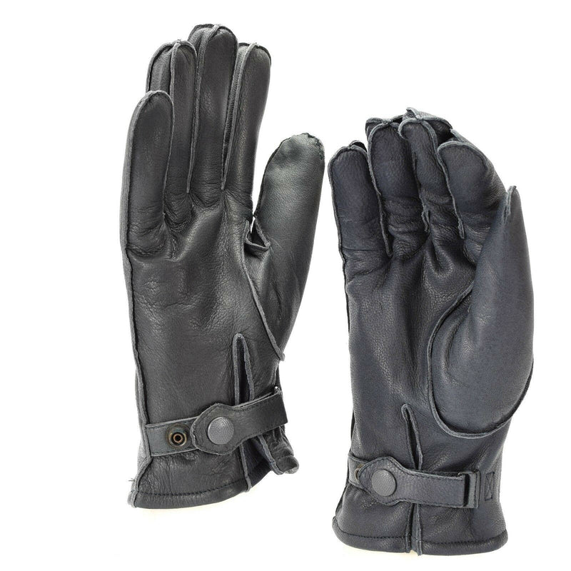 Guidi guanti in pelle di polizia tedesca pattuglia grigia lana foderata al 100% inverno calda nuovo