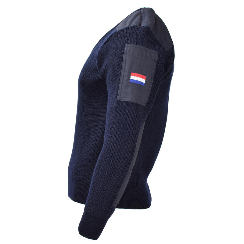 Originale Dutch Military Blue Pullover Pullover Pullover Woodwarmer Long Sleeve Nuovo