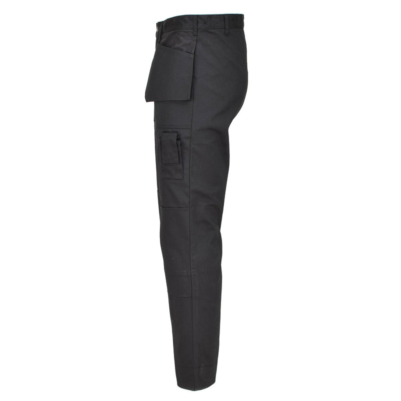 Originari di lavoro militare belga pantaloni cargo ginocchia rinforzate durevoli nere nuove
