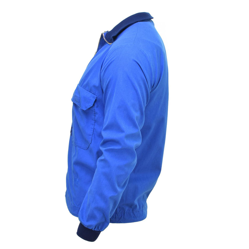 Giacca sportiva militare svedese originale retrò blu sportiva per binari sportivi