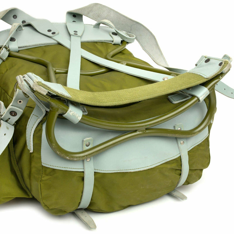 Genuino zaino militare norvegese con telaio tela tela pacchetto di zaino in pelle