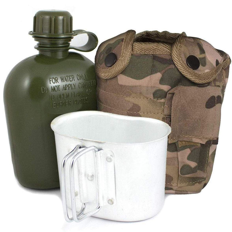 Bottiglia d'acqua in stile esercito americano M1 bottiglia d'acqua con coppa e alice clips militari statunitensi