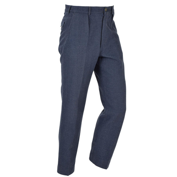 Abito militare norvegese originale pantaloni di lana blu pantaloni vintage formali