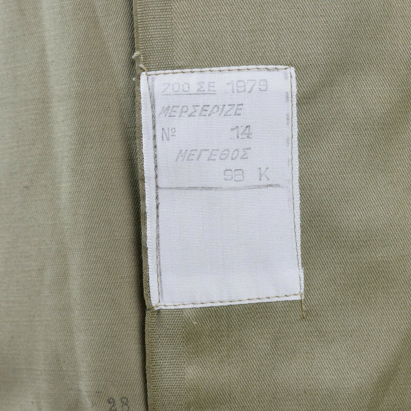 Guida camicia dell'esercito greco Fatica morta Stock Giacca militare Chino Khaki Nuova