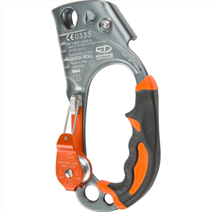 Climbing Technology QUICK ROLL Mano Ascender Puleggia integrata Corde da 8-13 mm - GoMilitar