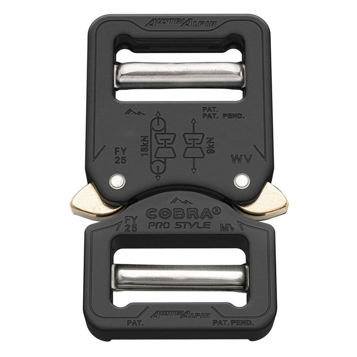 Fibbia per cintura COBRA PRO STYLE 25 mm a sgancio rapido in alluminio resistente nero - GoMilitar