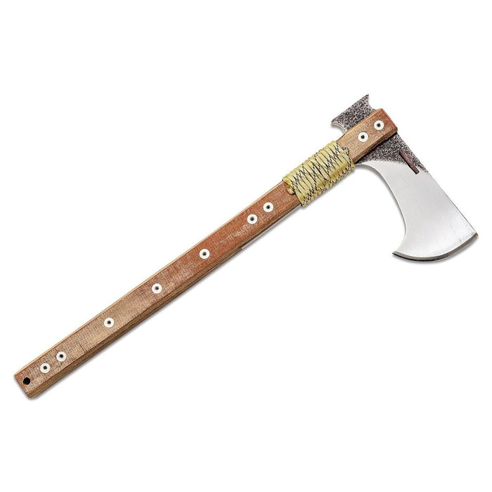 Accetta tattica Condor Hawk Axe con lama in acciaio al carbonio e manico in legno per bushcraft all'aperto e uso in campeggio.