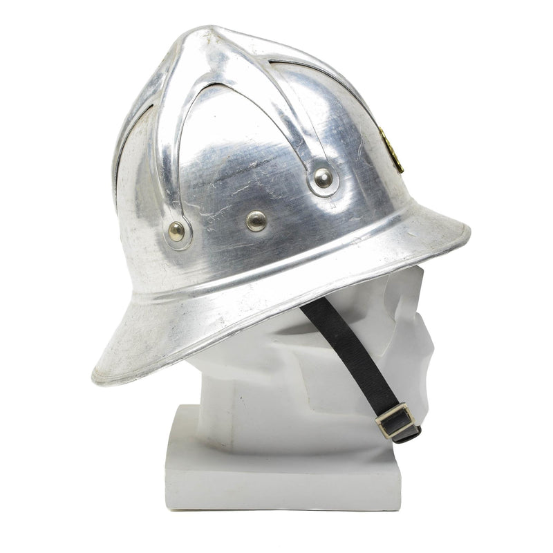 Originale Yugoslavia Military Grey Alluminio Fireman Helmet Red Badge Army Army