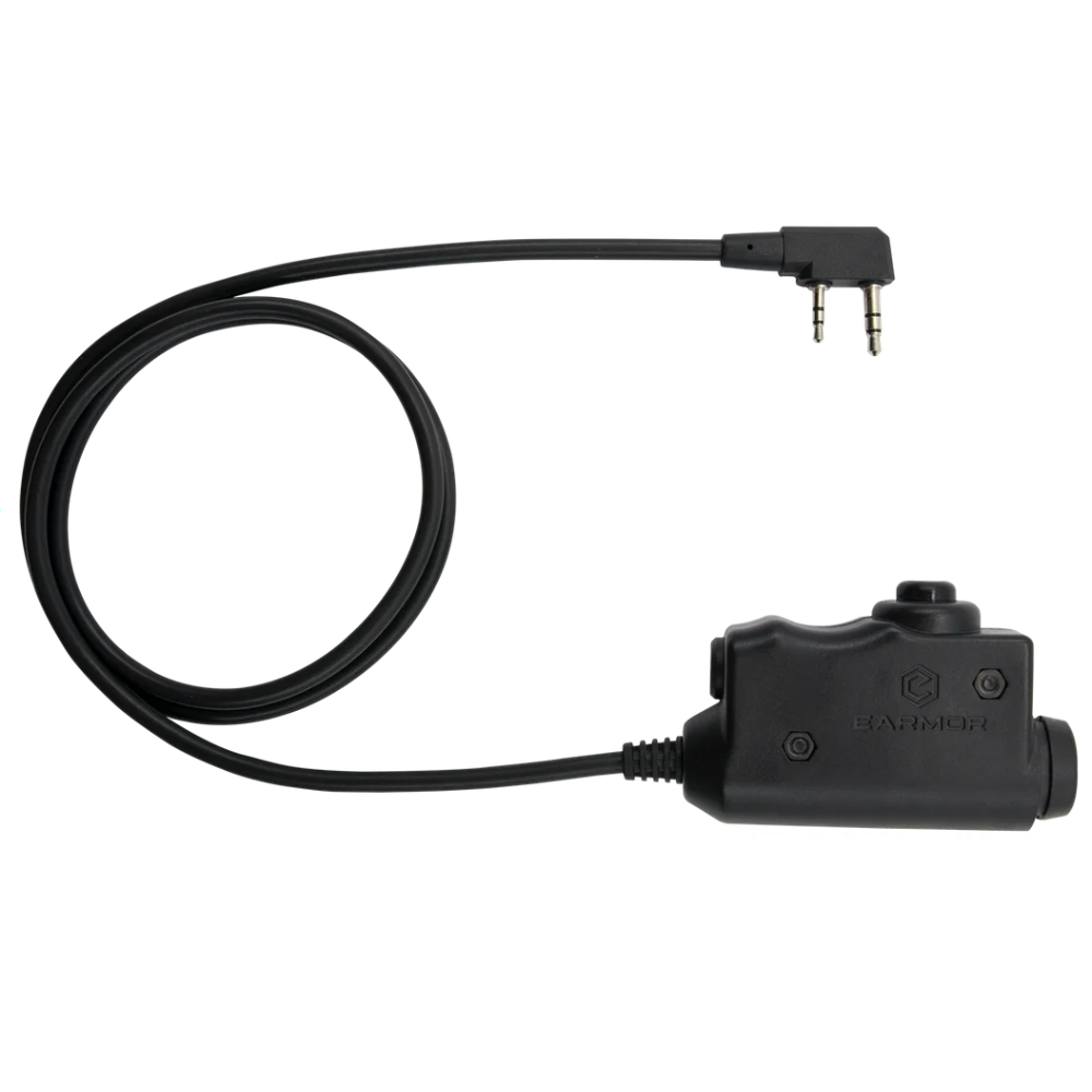 Adattatore di comunicazione PTT EARMOR M51 Connettore radio Kenwood a 2 pin Nero