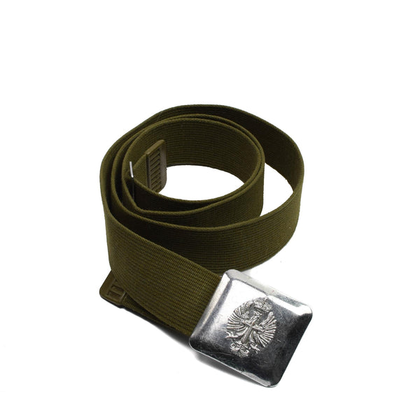 Genuina cintura dell'esercito spagnolo in tela vintage fibbia in metallo cintura formale militare