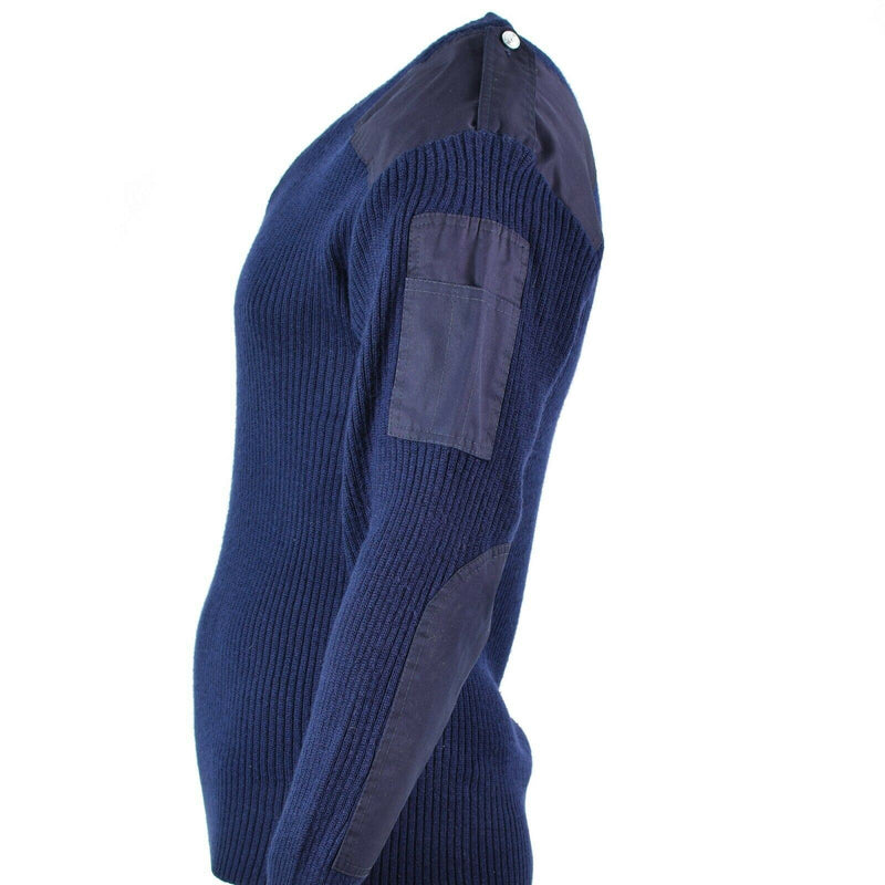 Originale Pullover Italiano Pullover V-Neck Commando Jumper Dark Blue Sighion Wool
