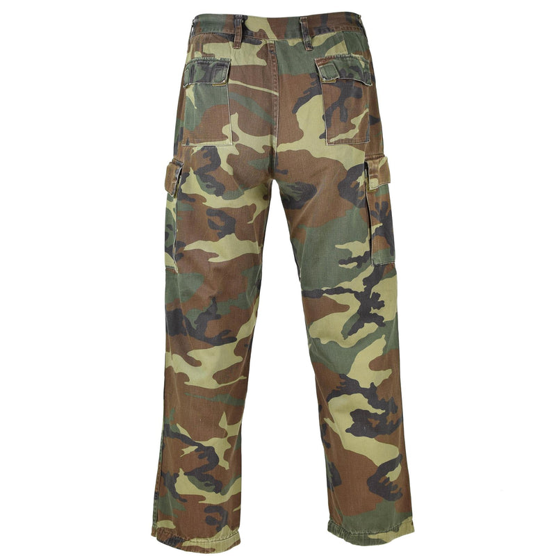 Pantaloni dell'esercito italiano autentici Combatti NATO Cotone Woodland Cimeflage Field Calcors
