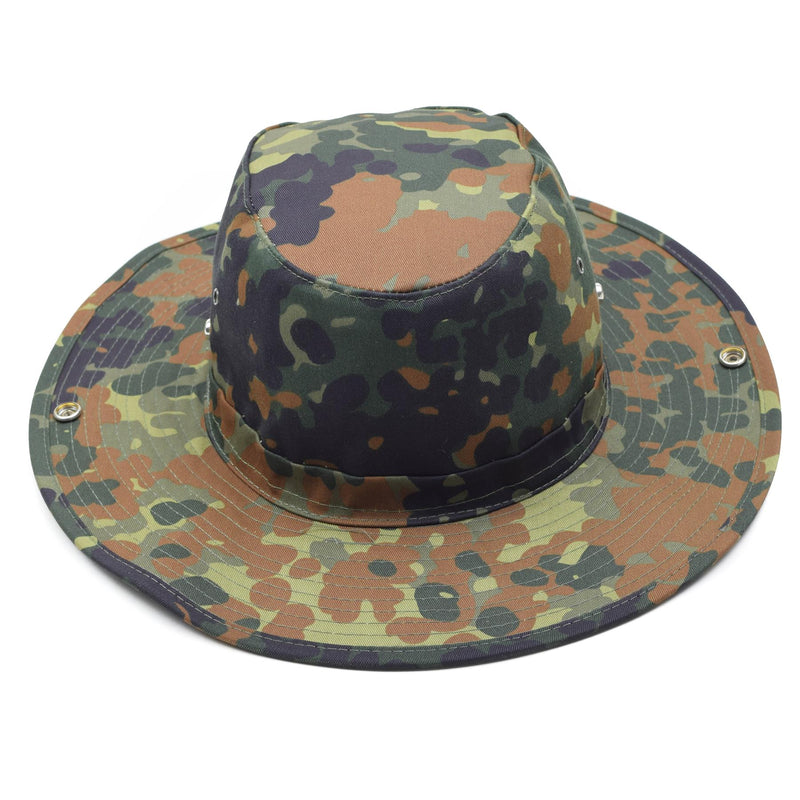 MFH Brand Bush Bush Style Hat Flecktarn Bucket Panama Jungle Summer Cap Nuovo