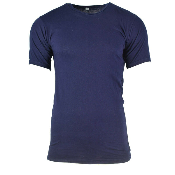 T-shirt blu scuro dell'esercito italiano autentico camicia di cotone blu maniche corte nuovi