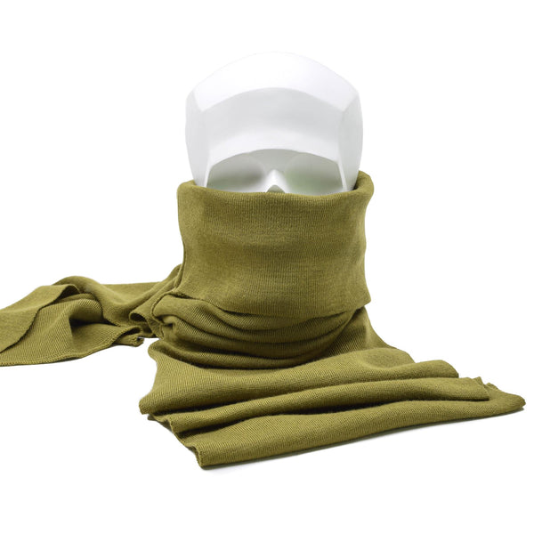 Autentico esercito olandese sciarpa kaki in surplus militare tubo di lana di lana di cotone nuovo