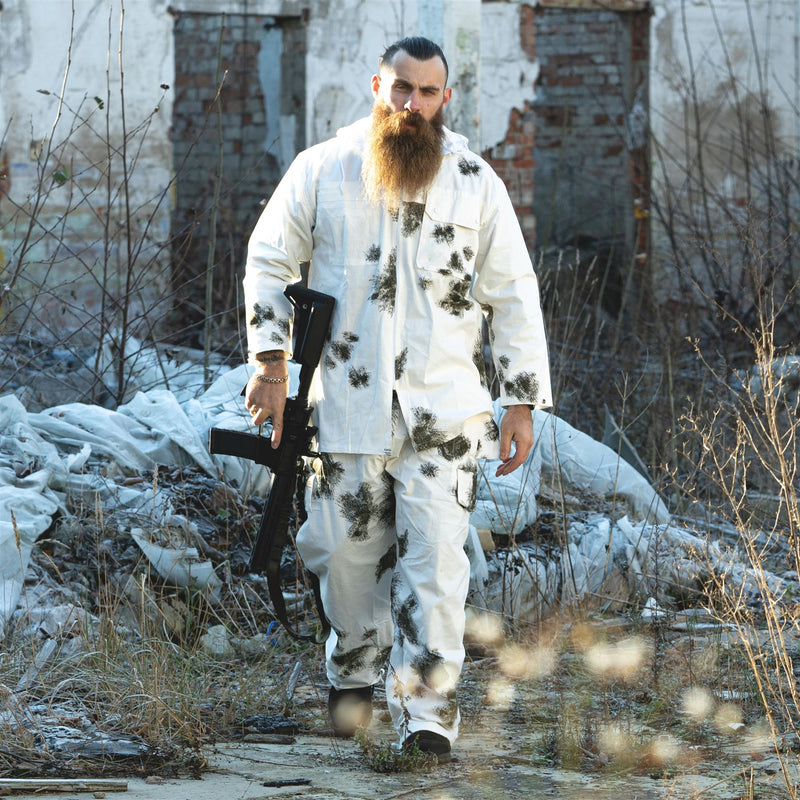 A.Blochl Pantaloni dell'esercito tedesco Pantaloni Snow camo camo reversibile strato uniforme esterno nuovo