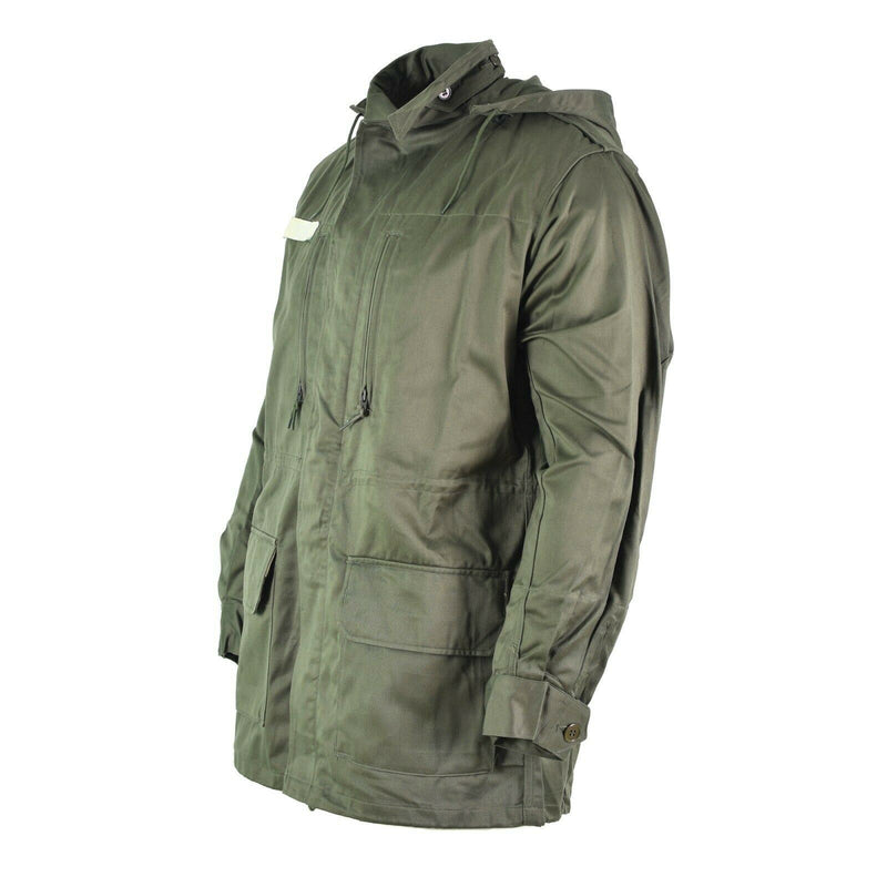 Army Olive Olive Obsigna di Osole Osticamento di olive francese Combattina con cappuccio militare con cappuccio.
