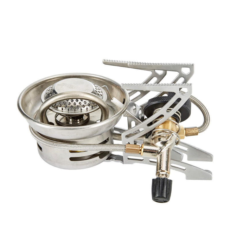 Primus Easyfuel Duo Piezo Burner pieghevole a propano Butane Camping Cooking Silve