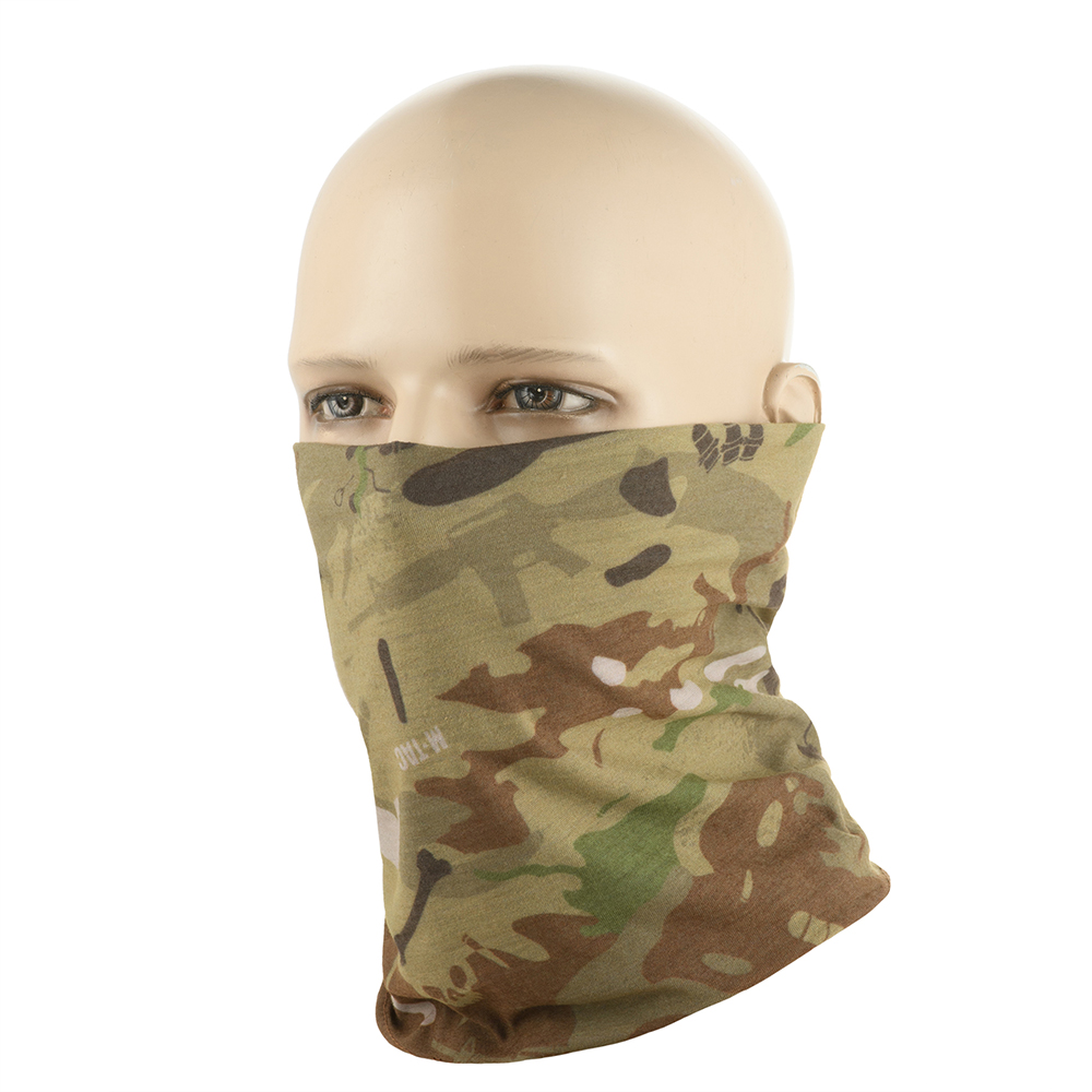 Ghetta tattica M-TAC per il collo, copertura per il viso in maglia leggera in jersey mimetica