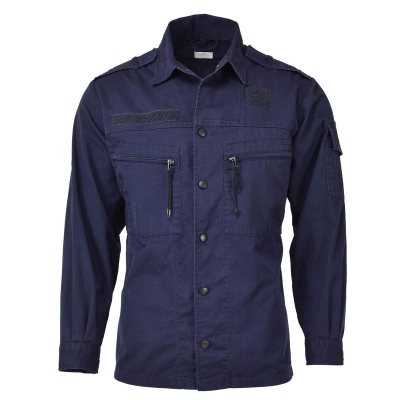 Giacca dell'esercito olandese originale abbigliamento blu uniforme a manica lunga camicia militare