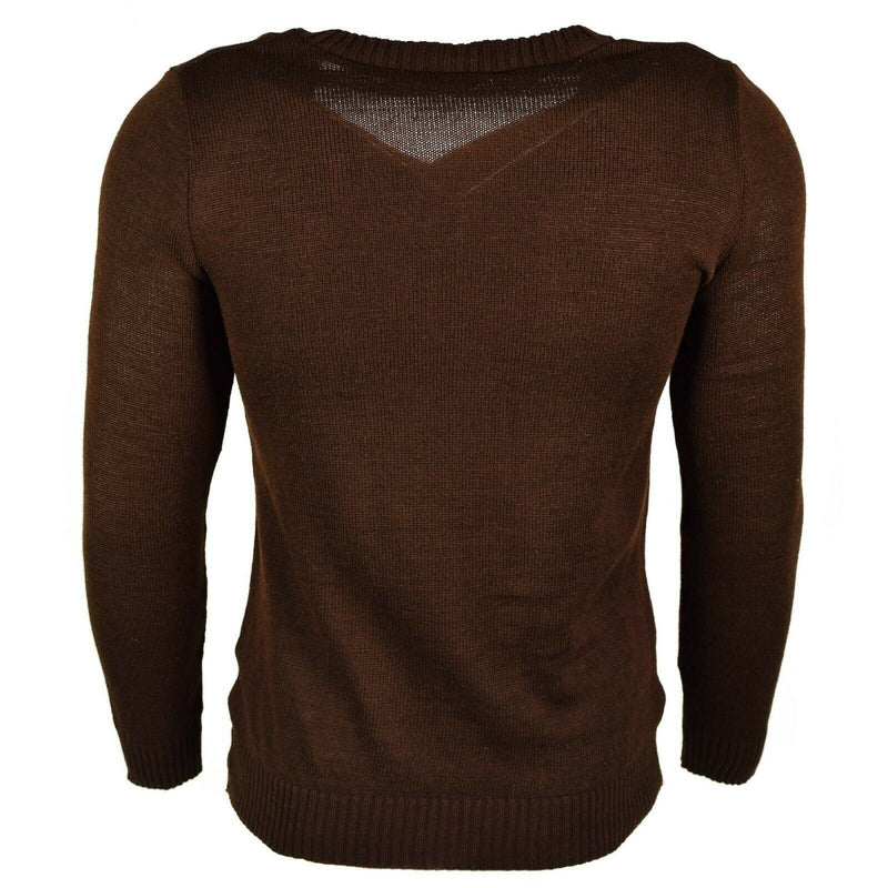 Magitore a v-collo pullover originale bulgaro marrone