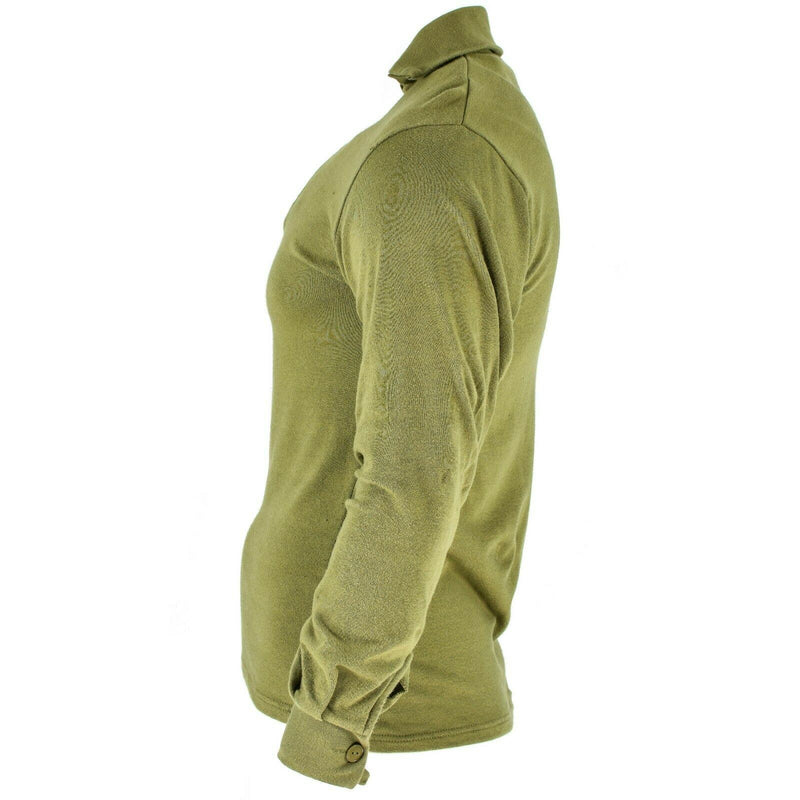 SHIRT TRICOT ORIGIENTE ORIGINALE SCHITTA SCHETTA UNDERSHIRT OD verde termico zippato