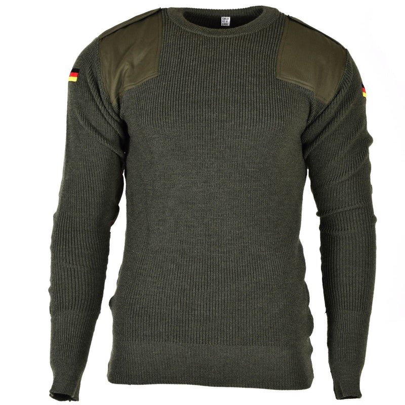 Origina originale dell'esercito tedesco Commando Jumper Green Olive Magio di lana Nuova