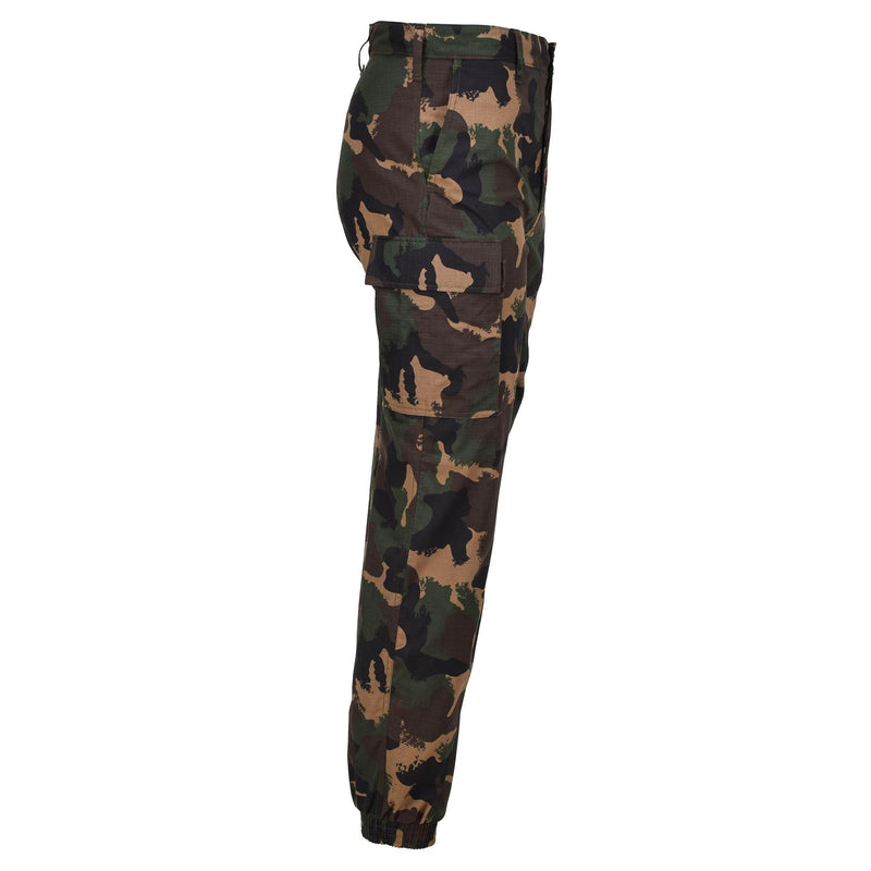 Pants di campo estivo militare ungherese originale M1990 WOODLAND CAMO RIPSTOP NUOVO