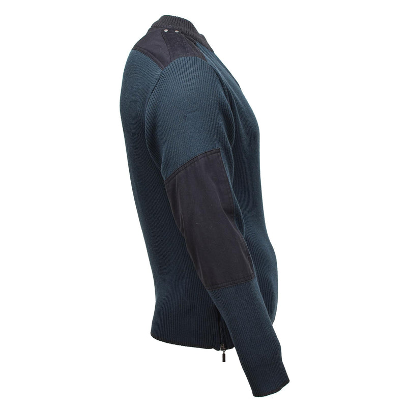 Autentico surplus militare olandese Pullover Pullover Pullover Caldo Zip Blue Sighi