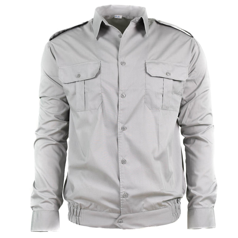 Autentica camicia grigia di cotone bulgaro cotone manica lunga militare non emessa