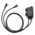 Adattatore doppio PTT Earmor Kenwood Baofeng Cuffie tattiche cablate a 2 pin nere