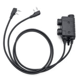Adattatore doppio PTT Earmor Kenwood Baofeng Cuffie tattiche cablate a 2 pin nere