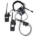 Adattatore doppio PTT Earmor Kenwood Baofeng Cuffie tattiche cablate a 2 pin nere