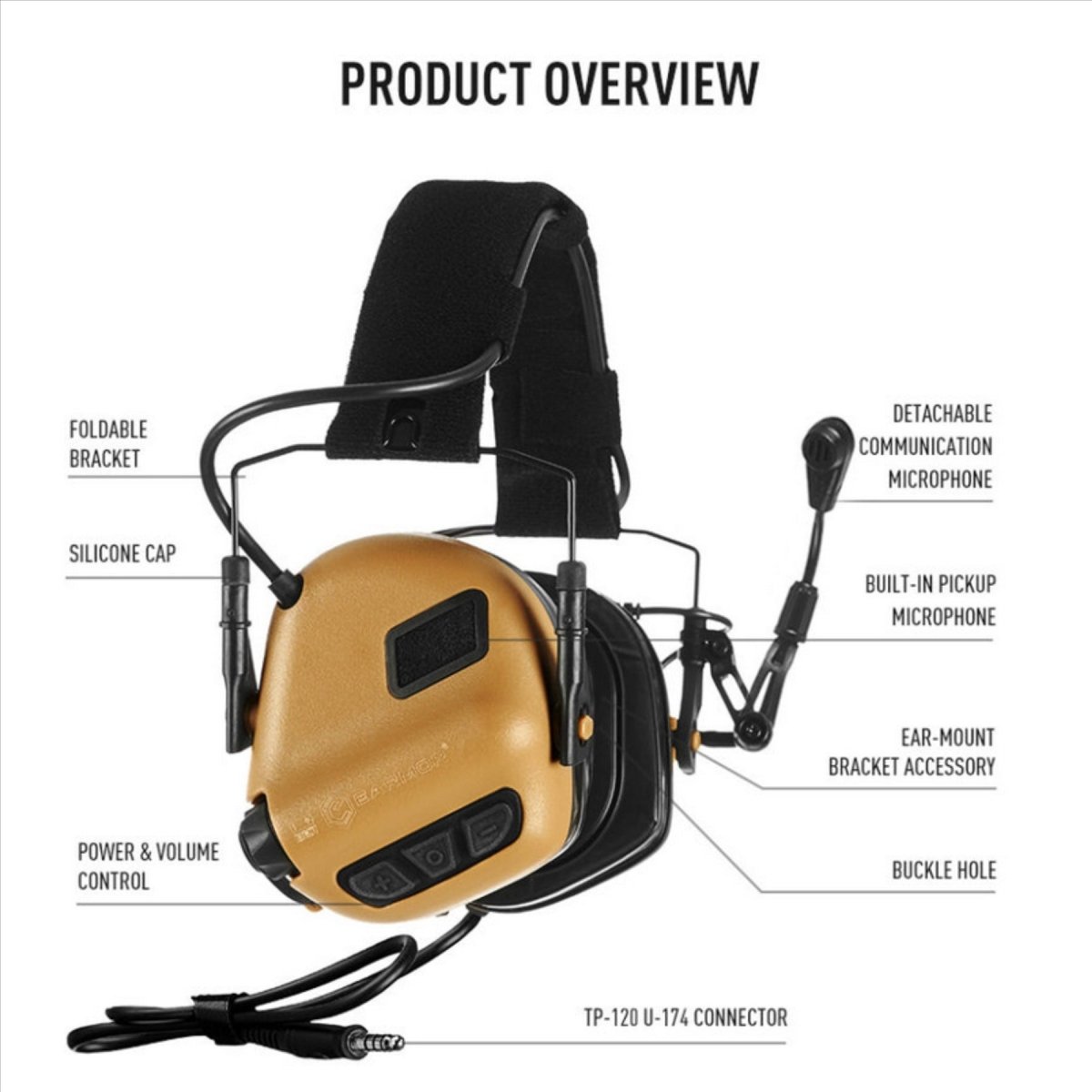 EARMOR M32 Plus Cuffie elettroniche per la protezione dell'udito tattiche oliva