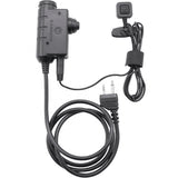 Earmor M52 PTT Adattatore Midland Cavo per cuffie tattiche cablate a 2 pin Nero