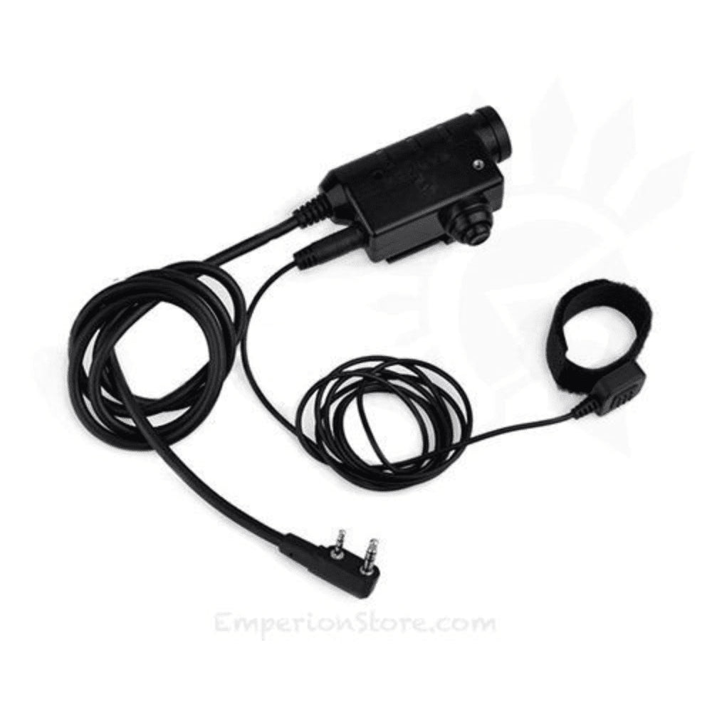 Earmor M52 PTT Adattatore Midland Cavo per cuffie tattiche cablate a 2 pin Nero
