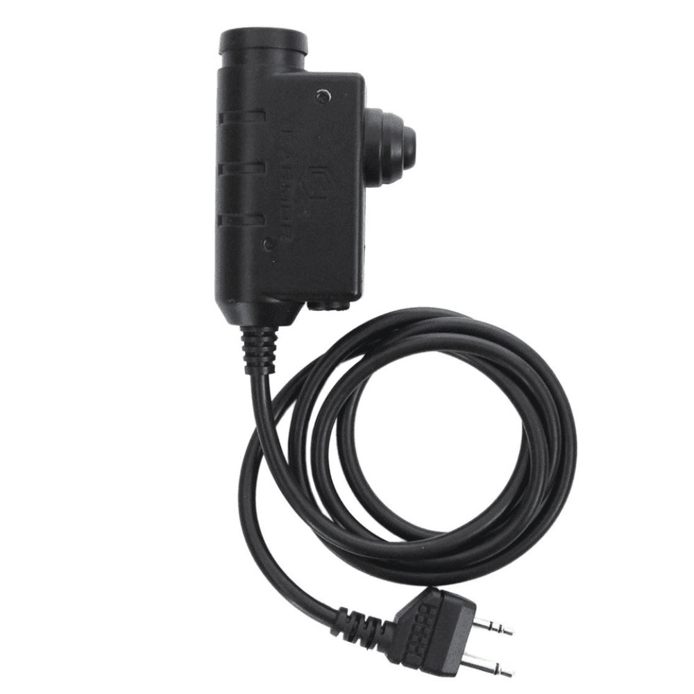 Earmor M52 PTT Adattatore Midland Cavo per cuffie tattiche cablate a 2 pin Nero