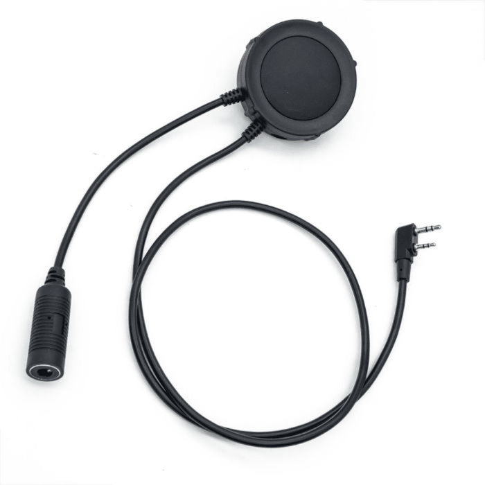 EARMOR M55 PTT Adapter Kenwood Baofeng 2-Pin Radio Headset Adapter Black - GoMilitar