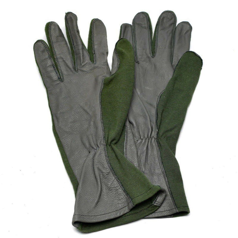 Autentici guanti da combattimento dell'esercito olandese cuoio aramide fibra aeronautica militare nomex od