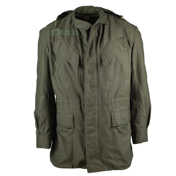 Guida vera campo dell'esercito belga m64 cotone militare impermeabile parka olive nuovo