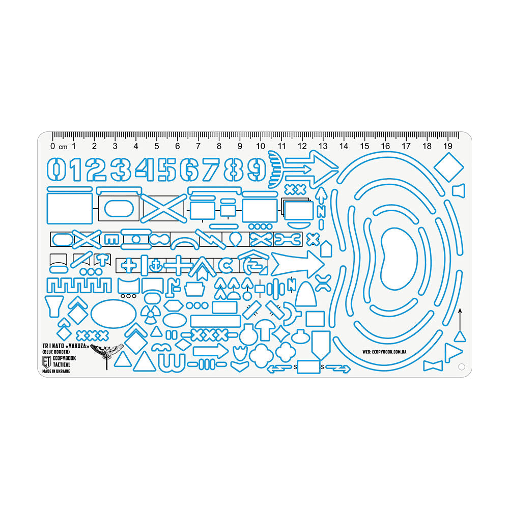 Righello dell'esploratore tattico Ecopybook NATO UA Strumento mappa militare Bordo blu
