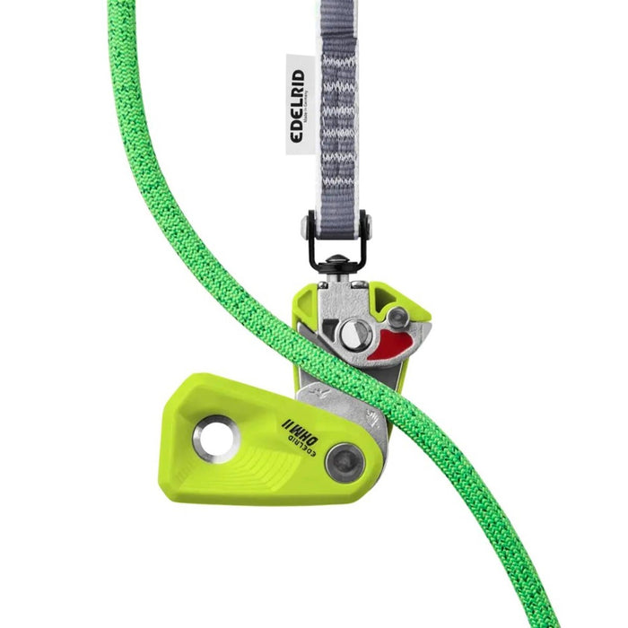 Il dispositivo resistore di frenata assistita Edelrid OHM assiste gli assicuratori più leggeri Verde - GoMilitar