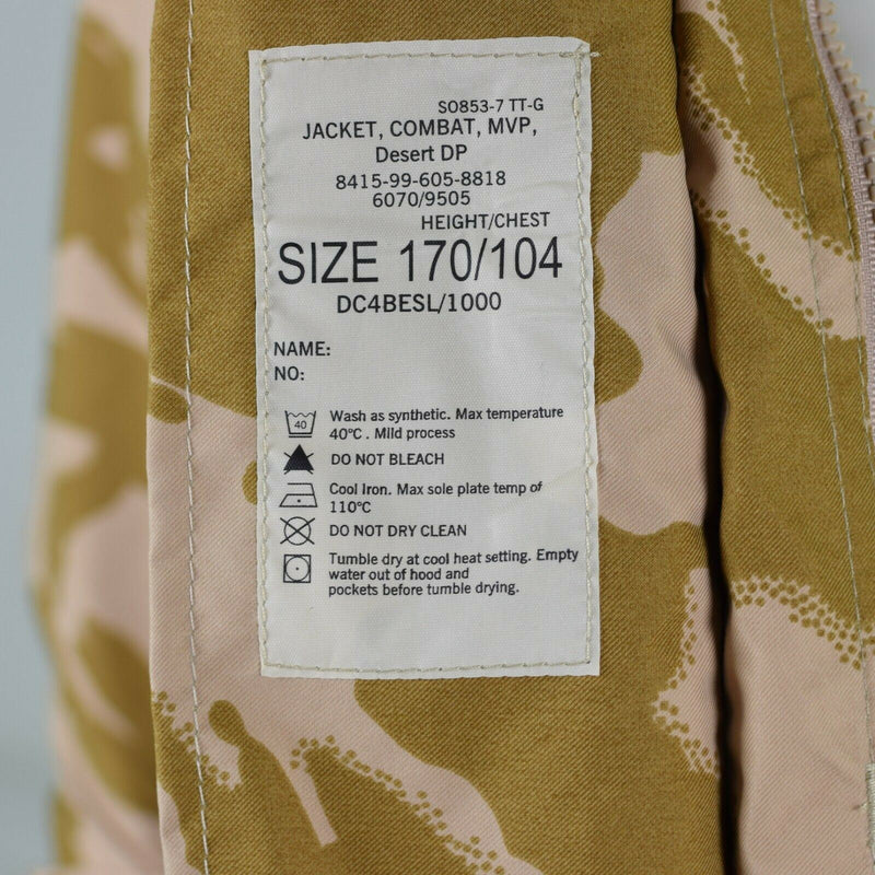 Guida di combattimento dell'esercito britannico Desert Desert Camo MVP Goretex Pioggia impermeabile Nuova